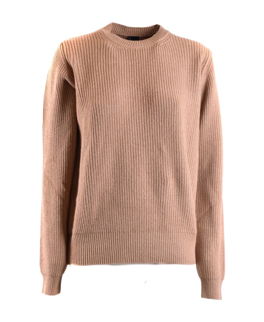 Shop Pinko Round Neck Logo Sweater In Nude