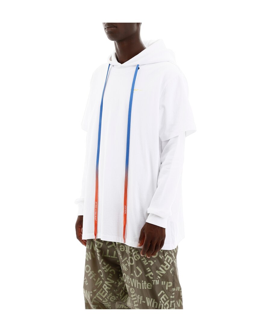 Off-white Logo Cascading T-shirt With Hat In White