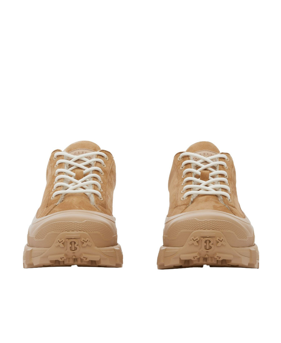 Burberry Arthur Shearling-lined Sneakers In Brown