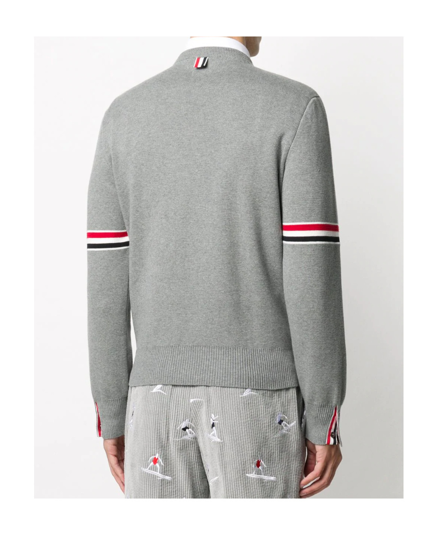 Thom Browne Milano Stitch Crew Neck Pullover In Gray
