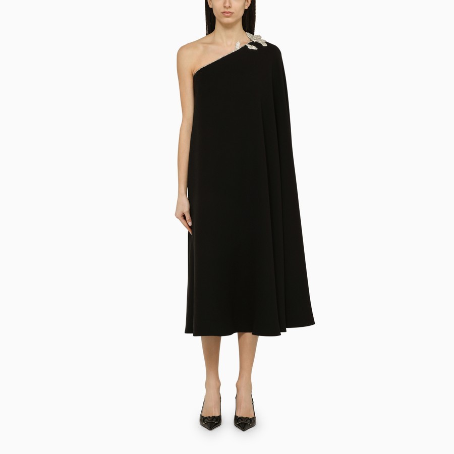 Valentino Crêpe Couture High-rise Midi Skirt In Black