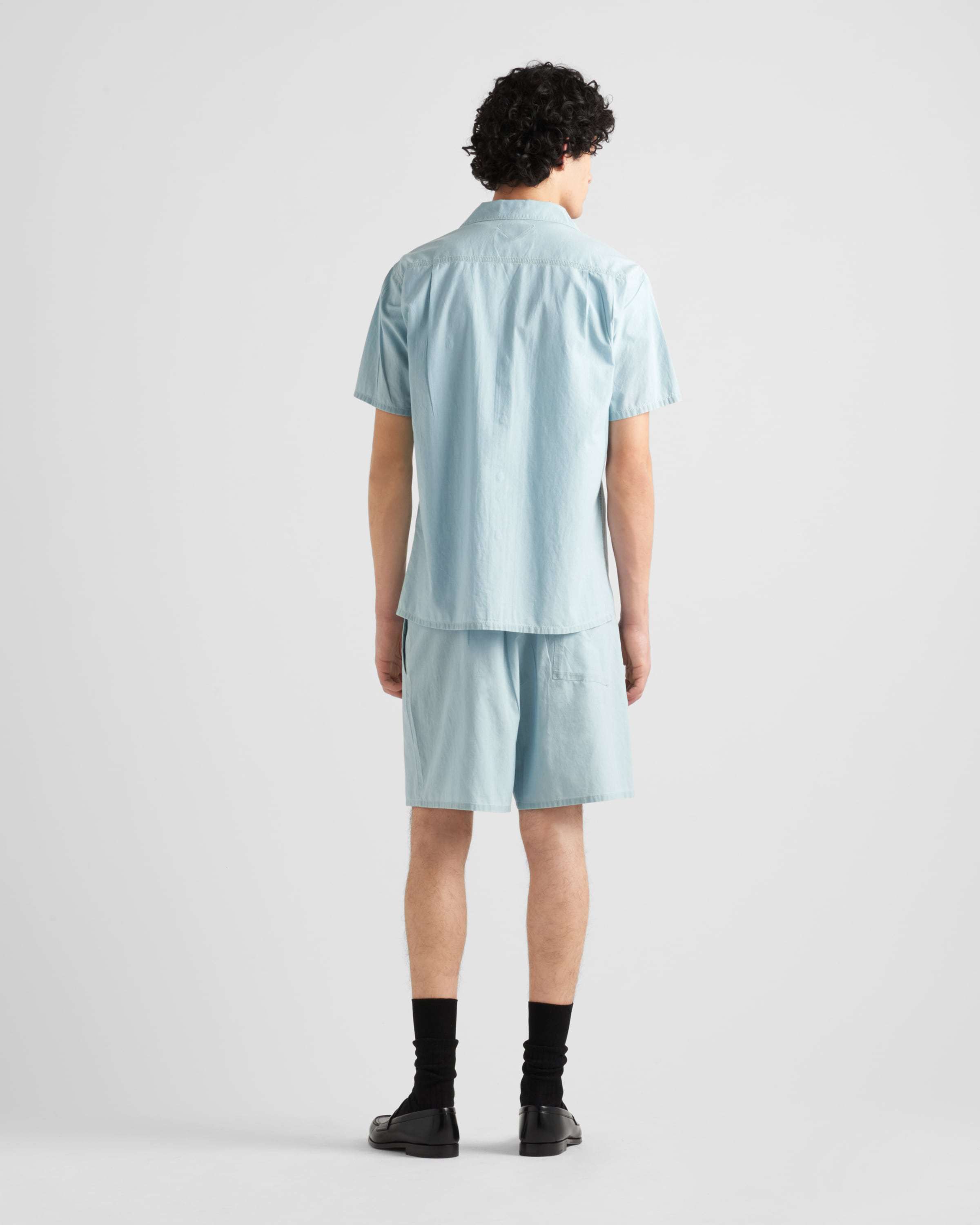 Prada Chambray Bermudas In Blue