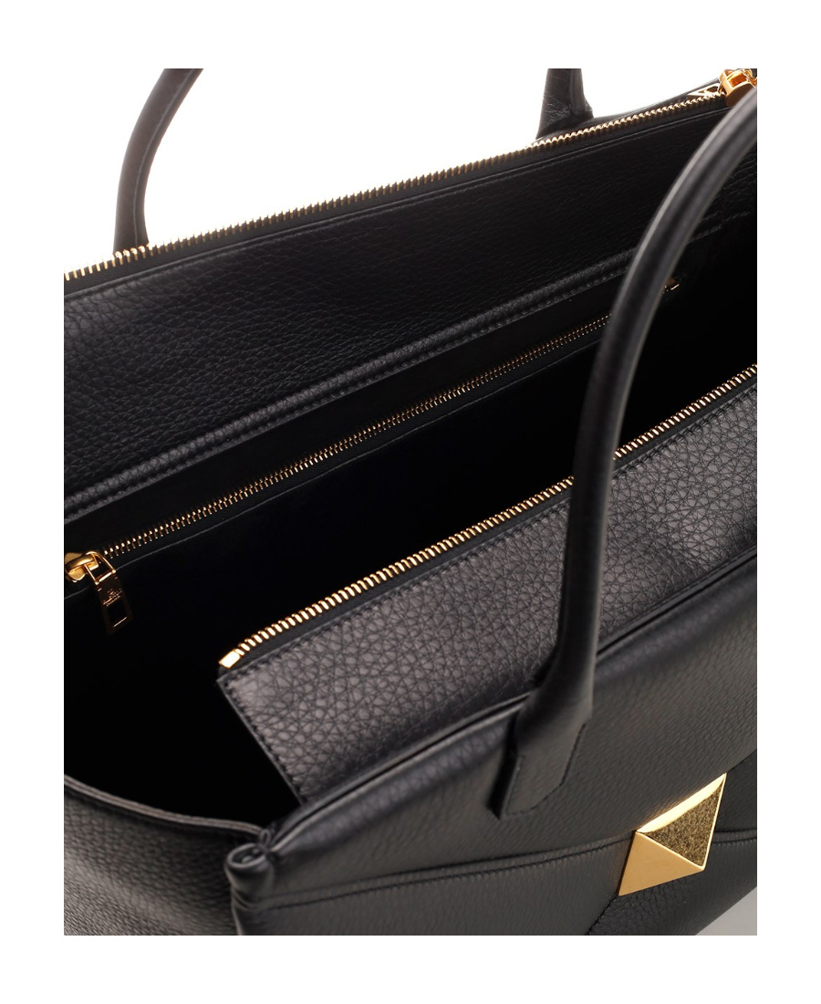 Valentino Logo Handbag In Black