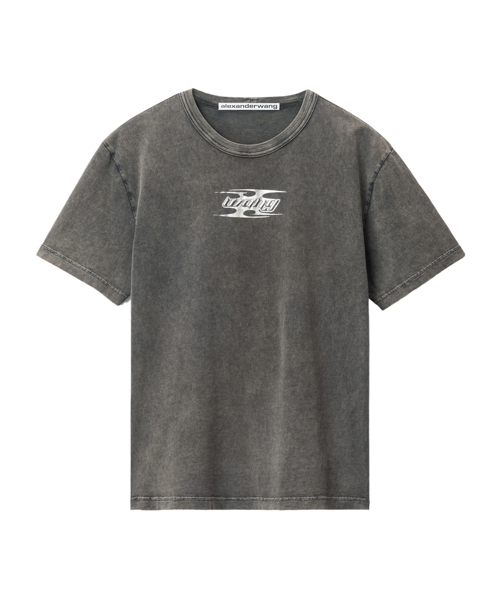 Alexander Wang Blade Logo-embossed Tee In Cotton In Black