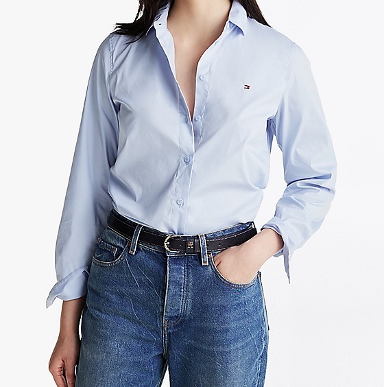 Tommy Hilfiger Long-sleeved Shirt In Blue