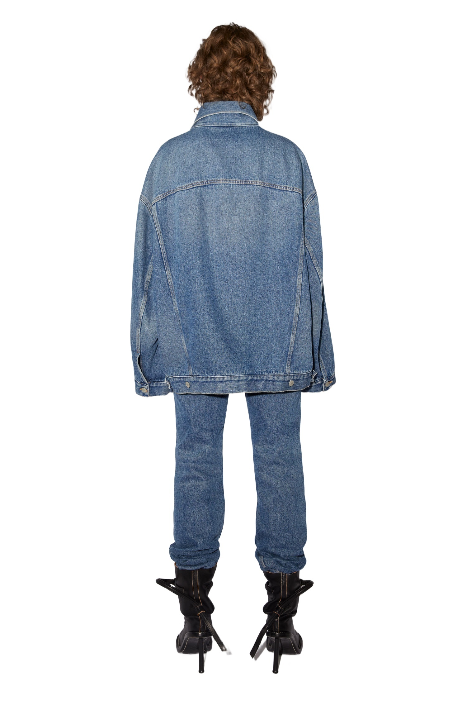 Acne Studios Blue Relaxed Fit Denim Jacket In Blue