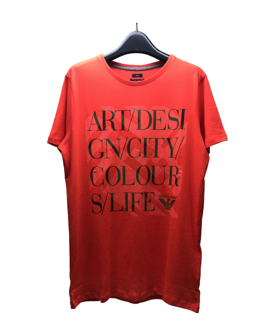 ARMANI JEANS LOGO T-SHIRT WITH ROUND NECK