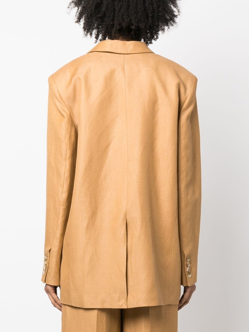 Shop Loulou Studio Long Sleeved Suit Jacket In Nude