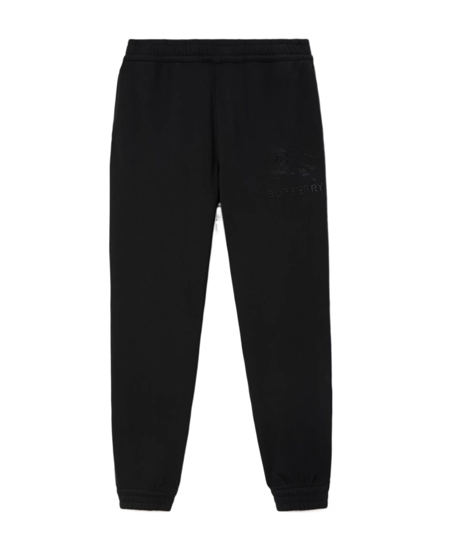 Burberry Ekd-embroidery Cotton Track Pants In Black