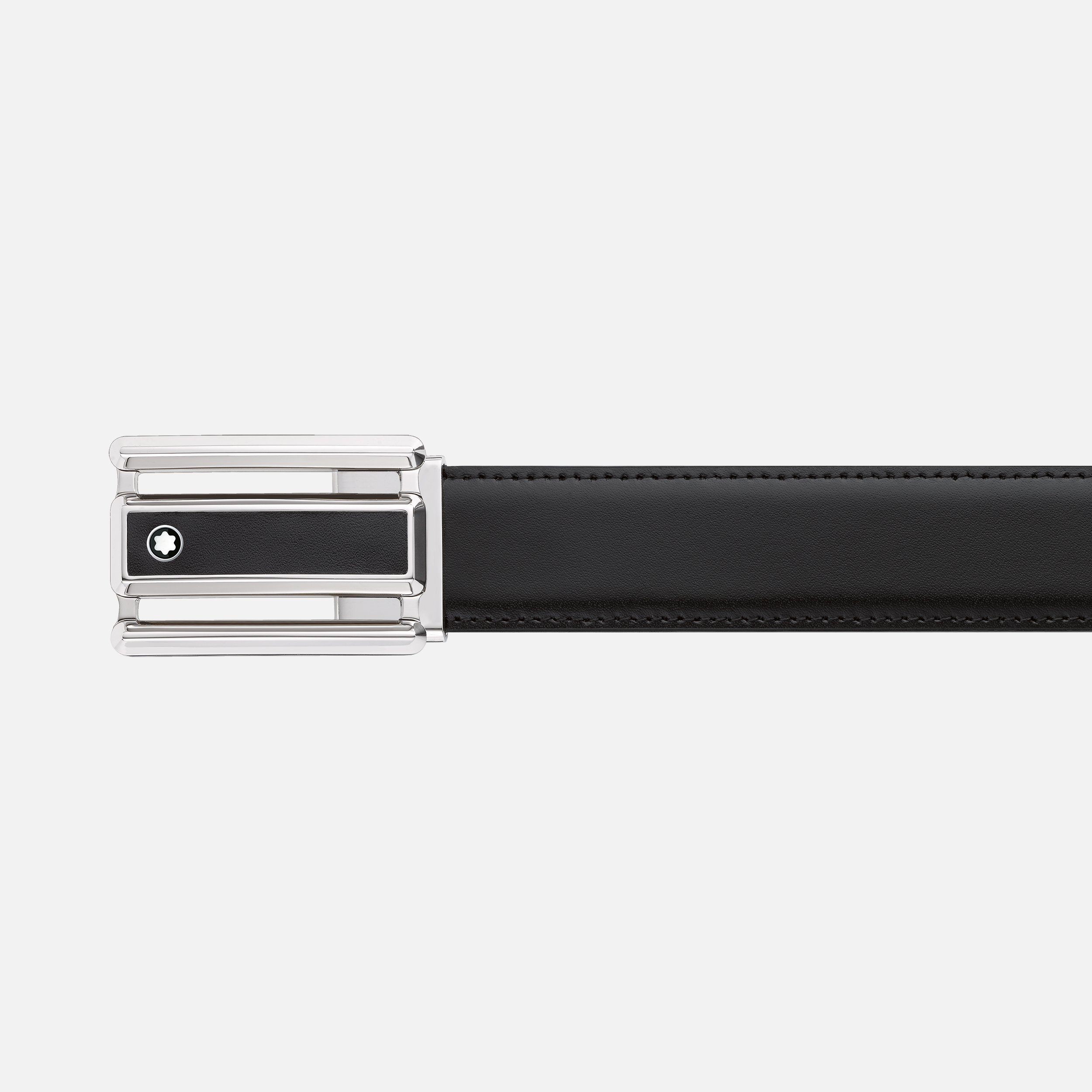 Montblanc Loop Buckle Double-sided Leather Belt In Black