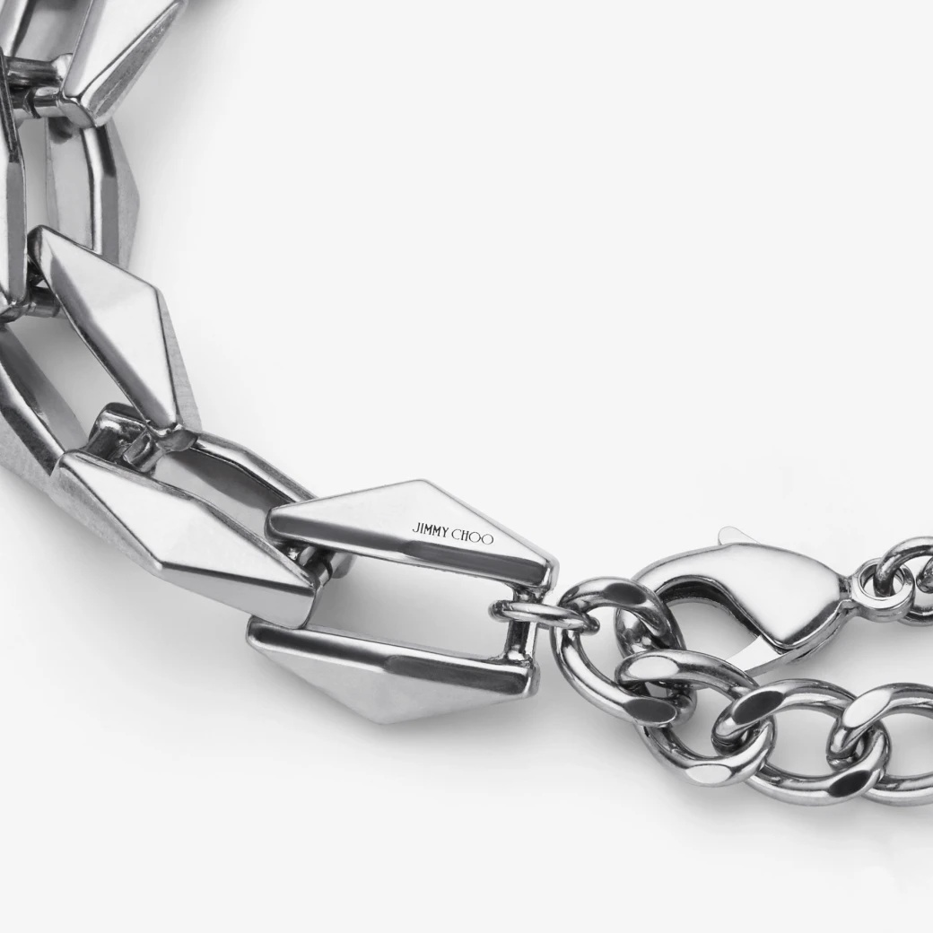 Shop Jimmy Choo Diamond Chain Bracelet In Gray