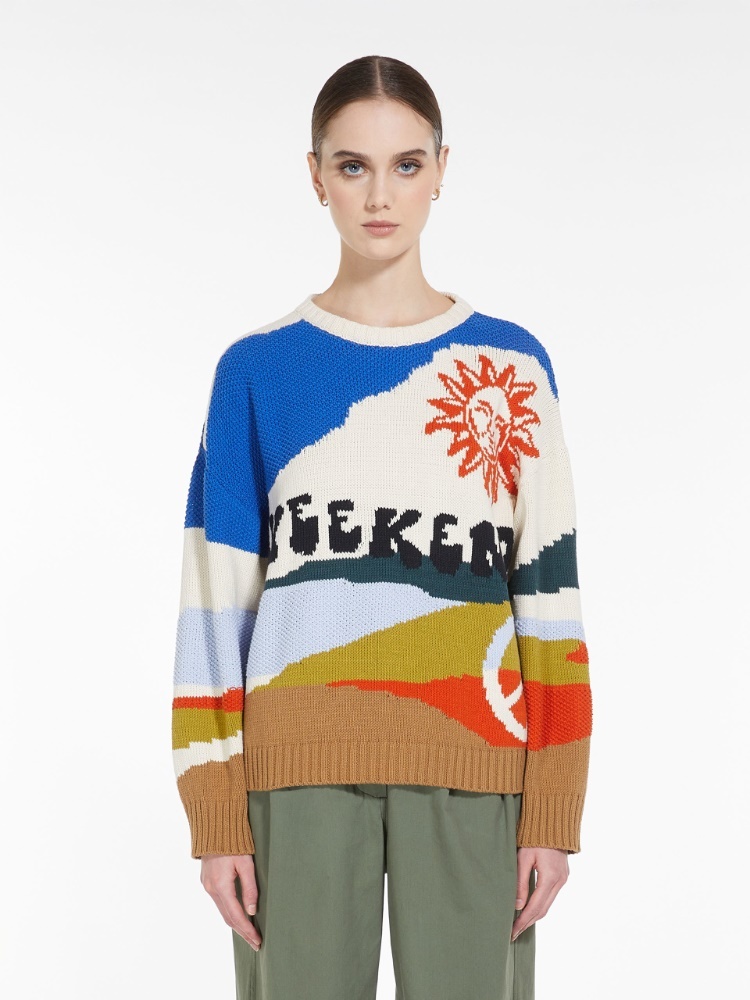 Weekend Max Mara Inlaid Sweater In Multicolor