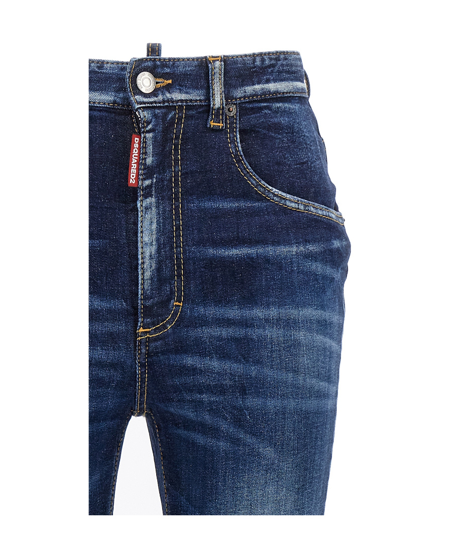 Dsquared2 High-waisted Faded Skinny Jeans In Blue