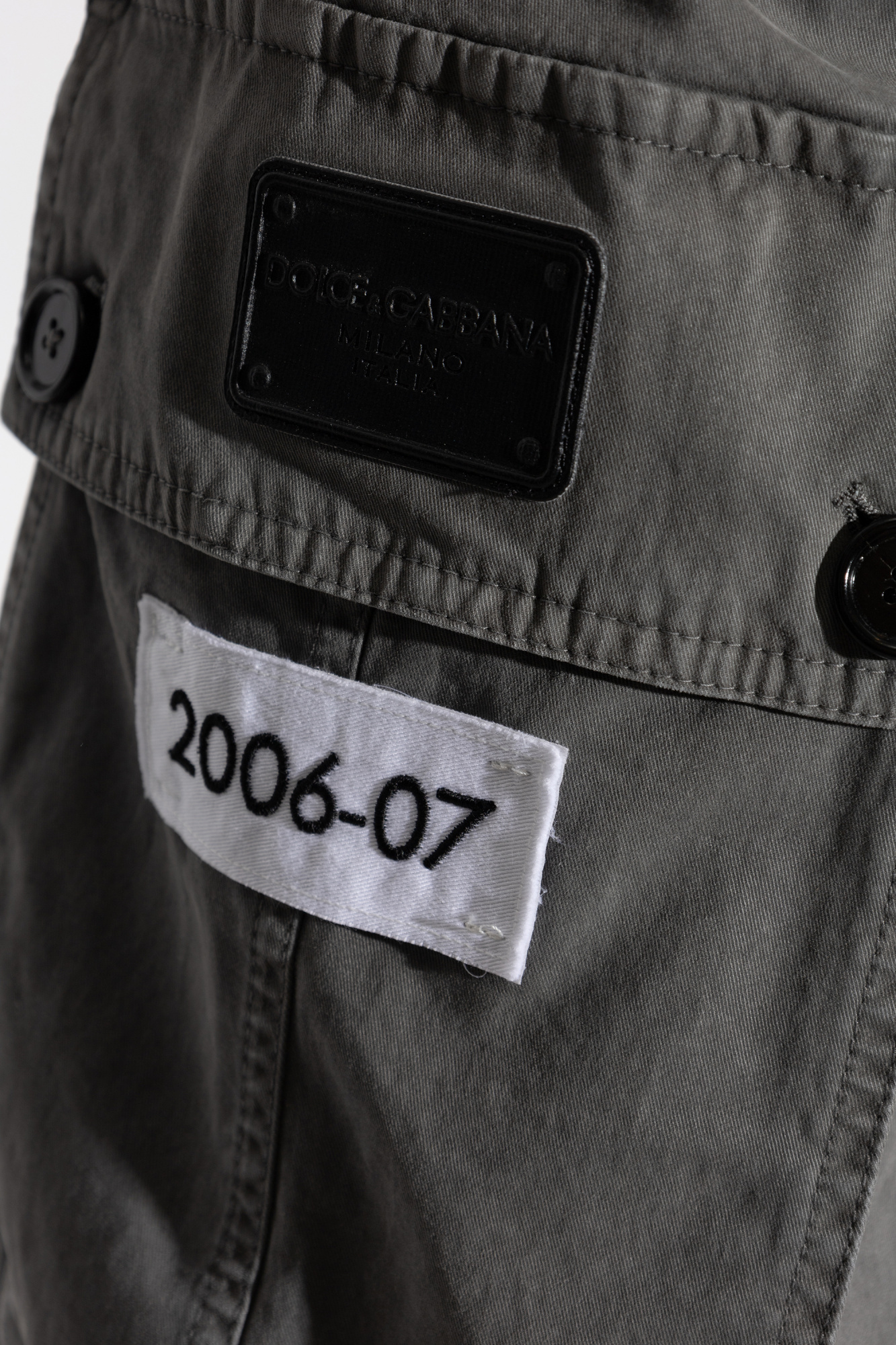 Dolce & Gabbana Dolce&gabbana Light Grey Cargo Trousers In Black