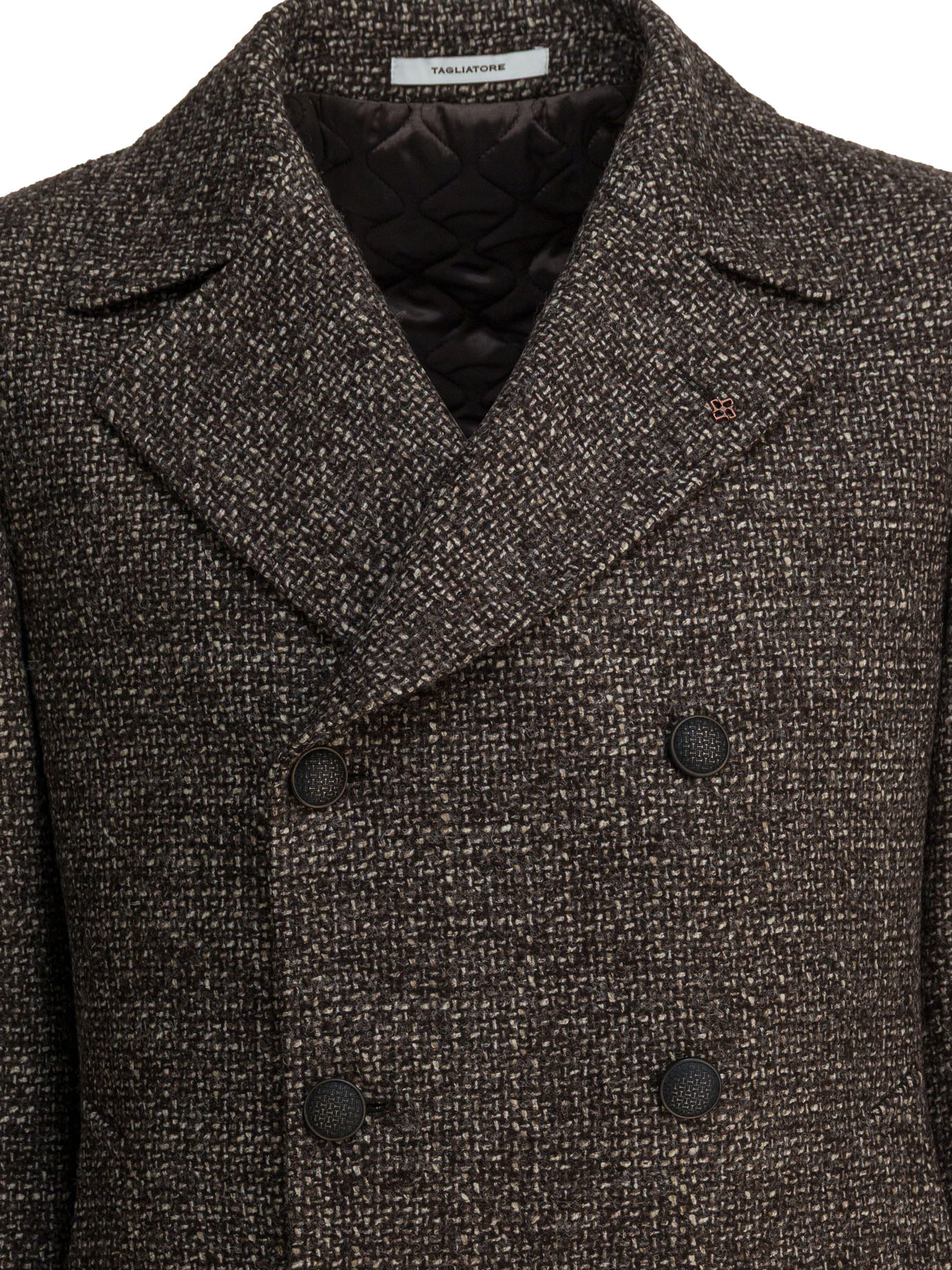 Tagliatore Double-breasted Tailored Coat In Brown