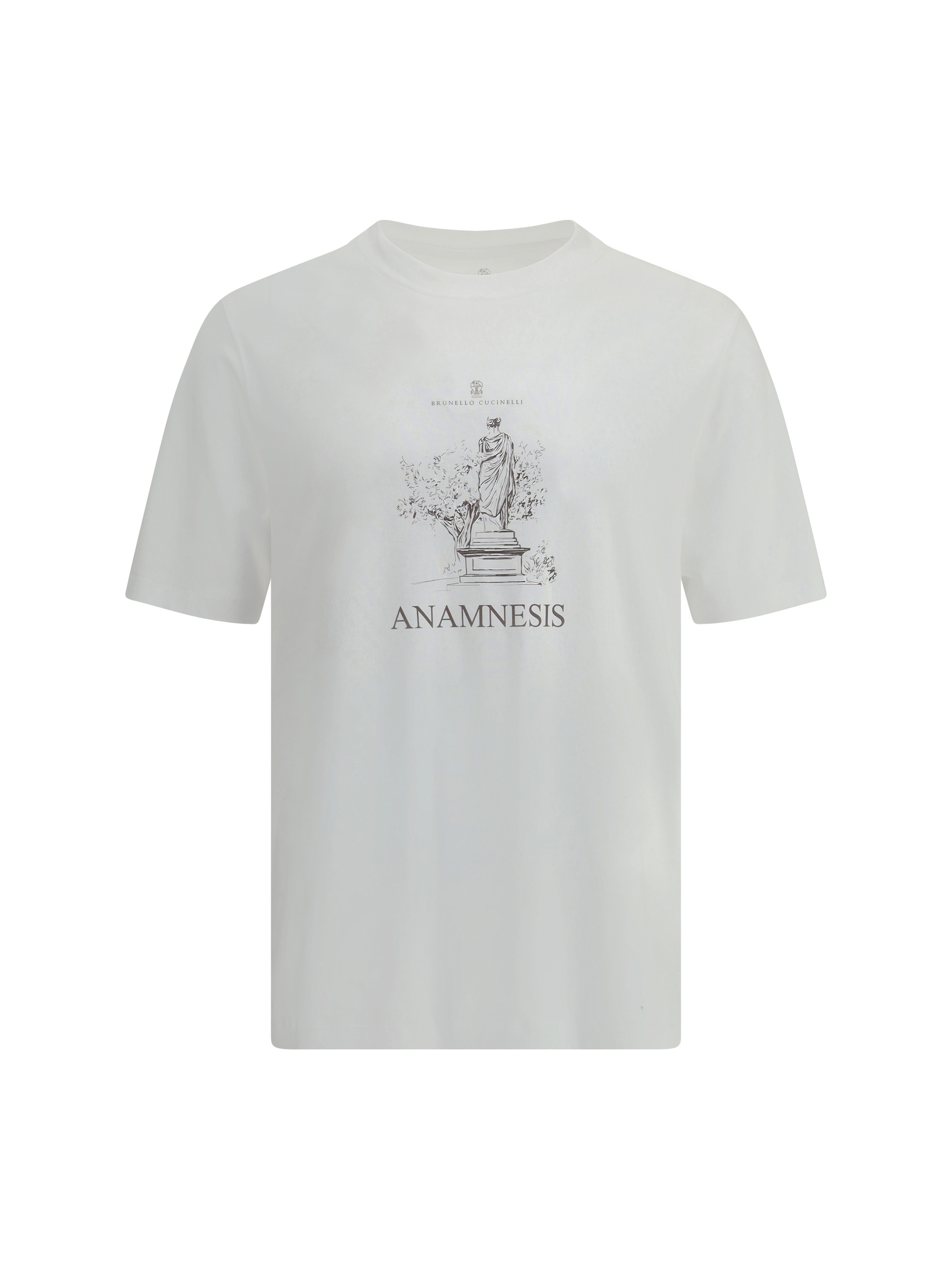Brunello Cucinelli Cotton Anamnesis Print T-shirt In White