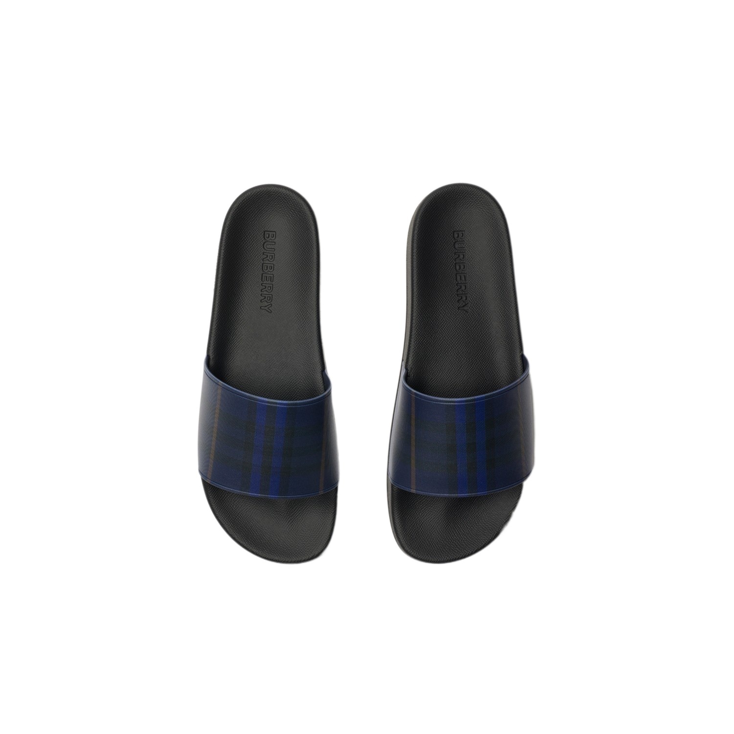 Burberry Plaid Slippers In Black
