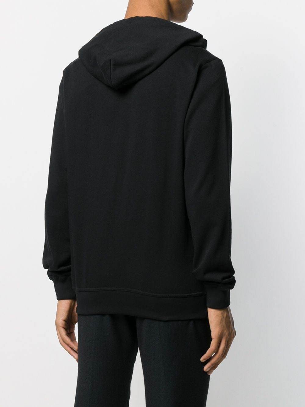 Paul & Shark Logo Printed Hooded Casual Jacket In Black