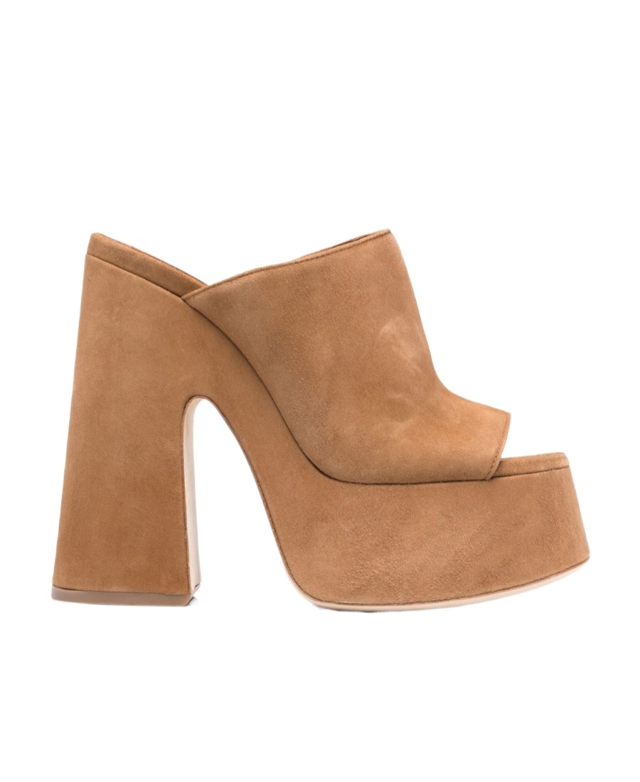 Shop Vic Matie Suede Platform 150mm Mules In Brown