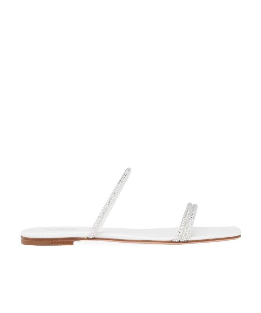 Gianvito Rossi Luxurious Rhinestone Cannes Sandals 2025 In White