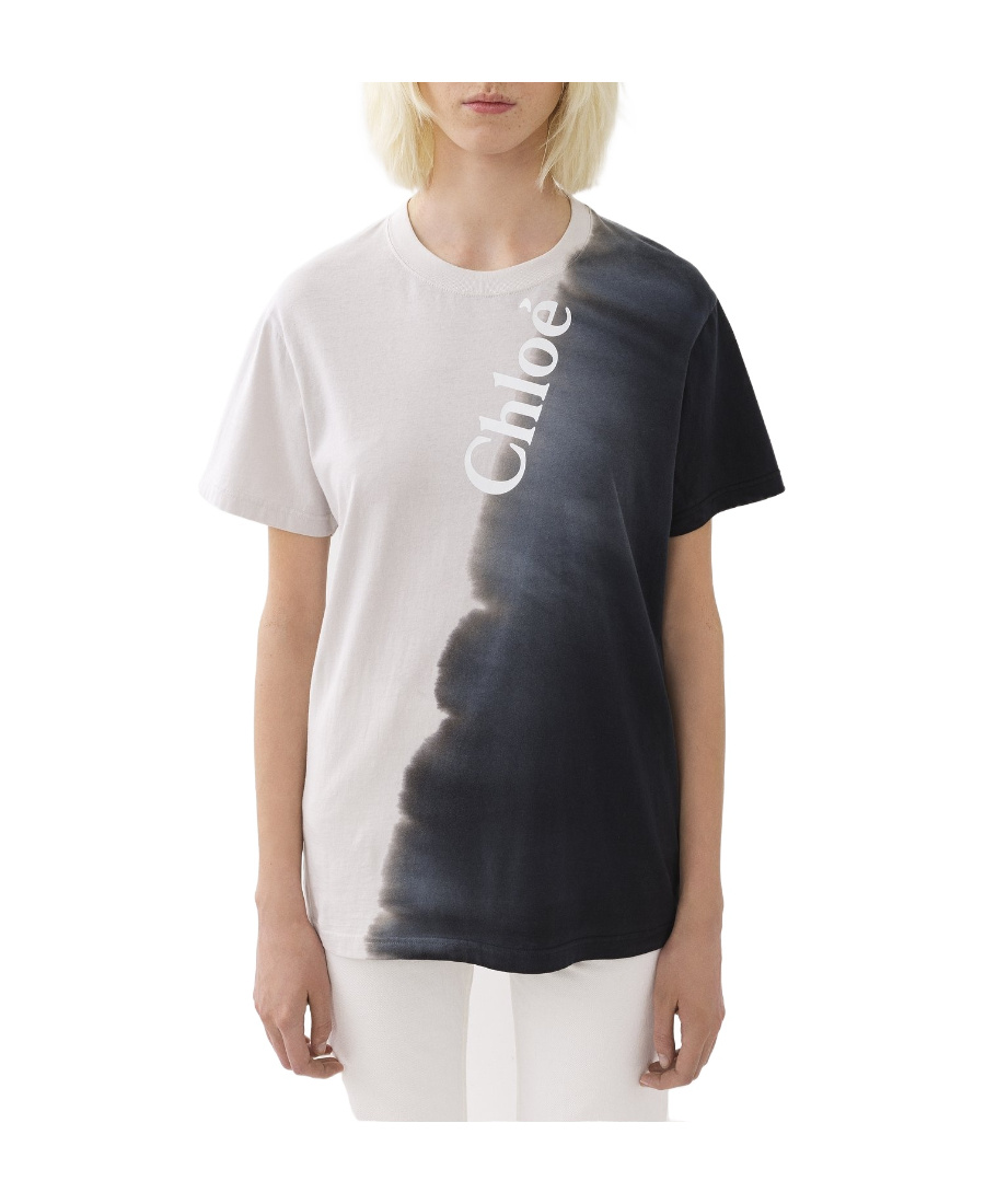 Chloé T-shirt Col Rond Femme Noir Taille L 100% Coton In White