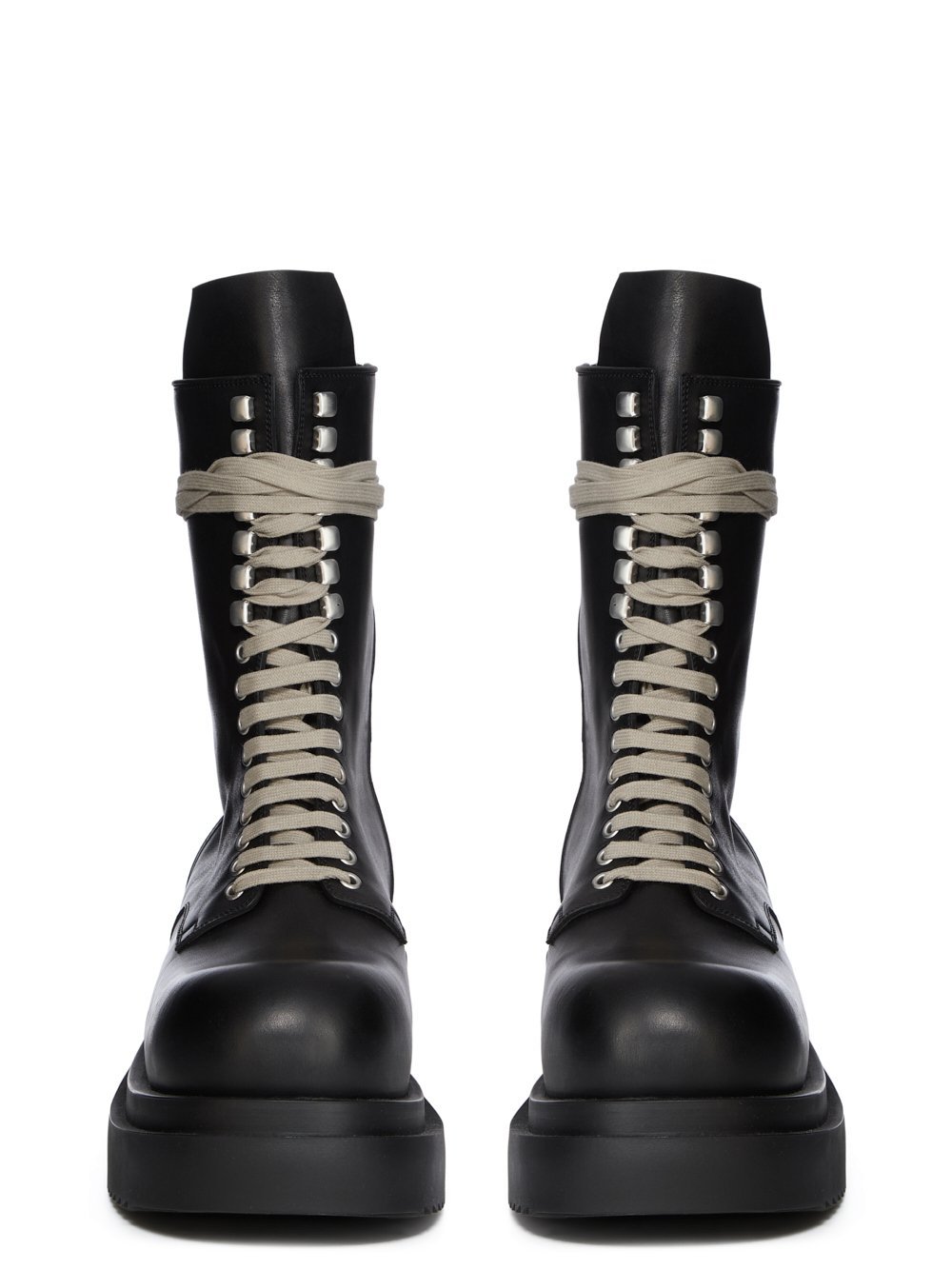 Rick Owens Laceup Bogun Boot In Black