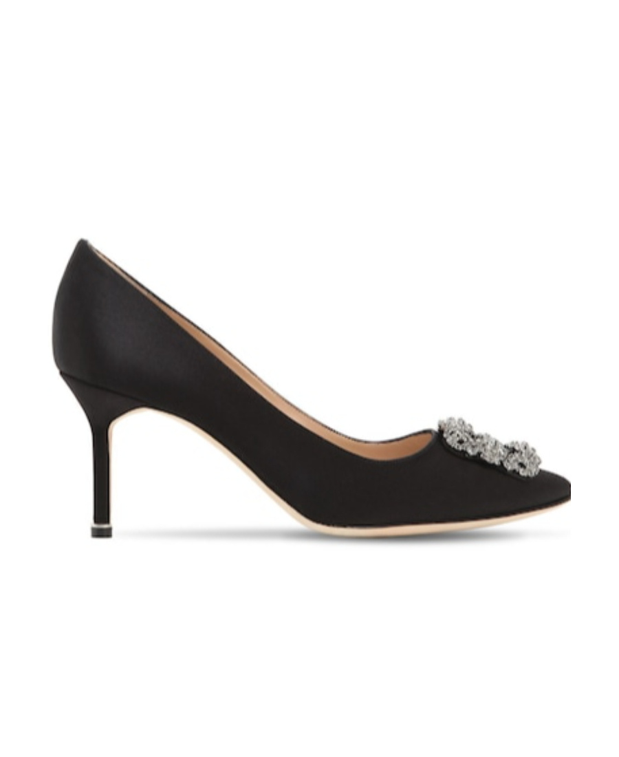 Manolo Blahnik Black Logo High Heels