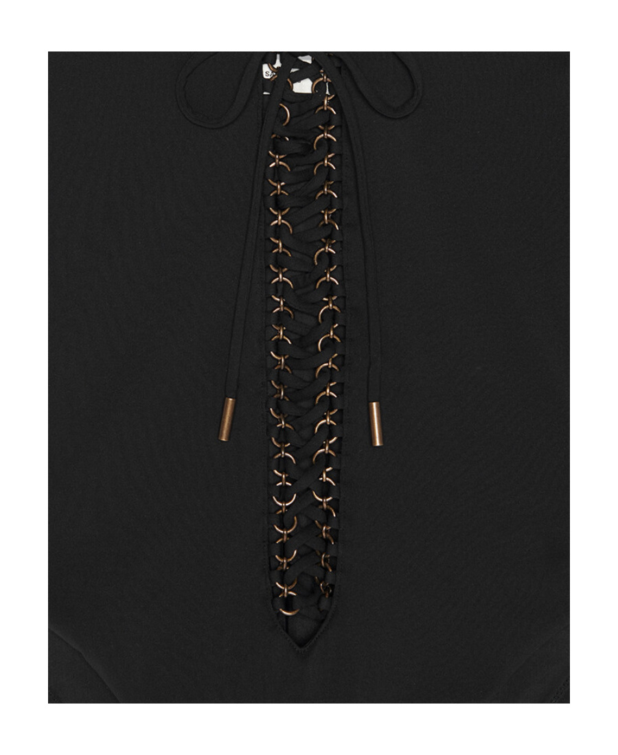 Saint Laurent Saharienne One-piece Swimsuit In Black