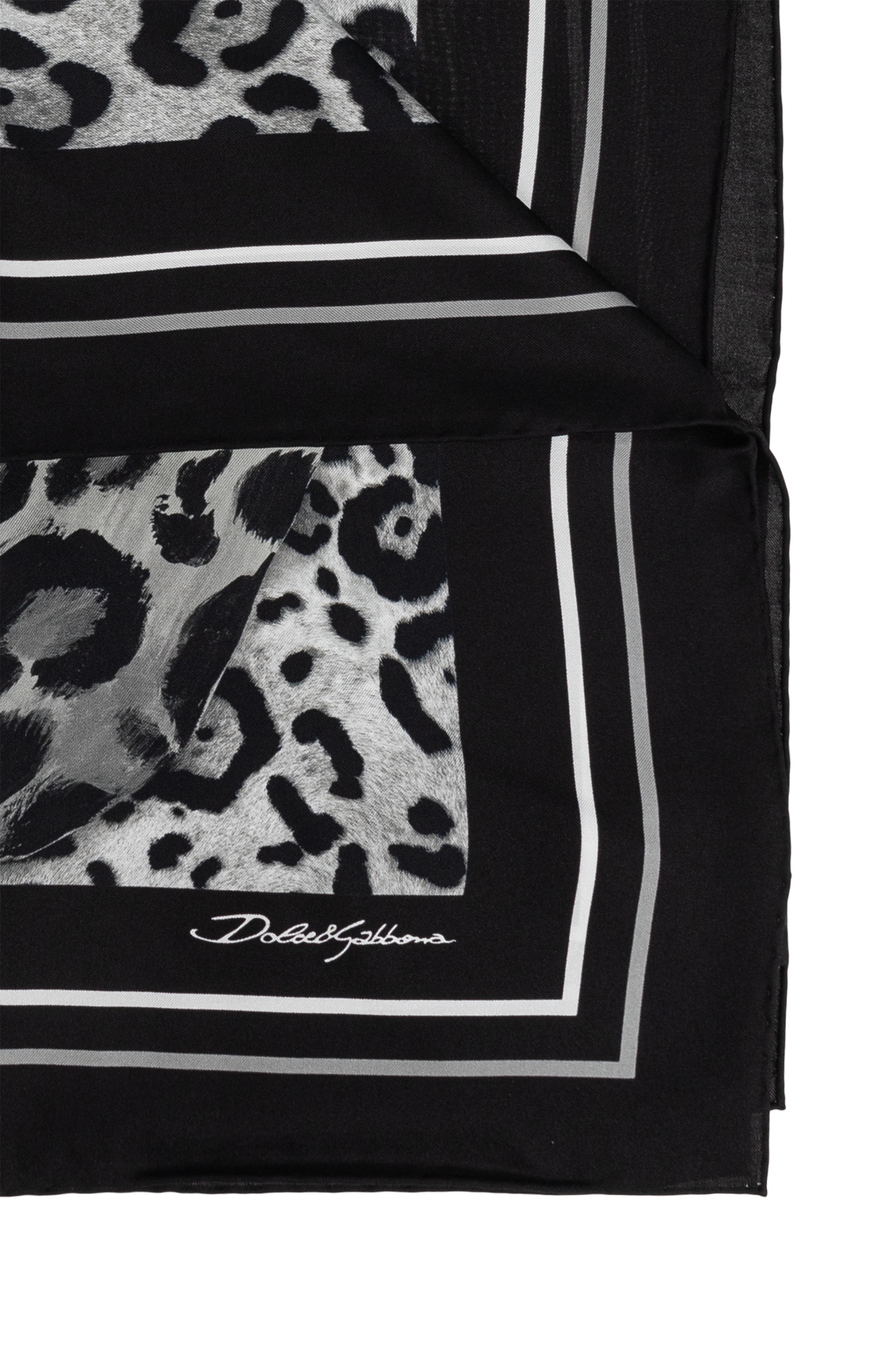 Dolce & Gabbana Leopard-print Scarf In Black
