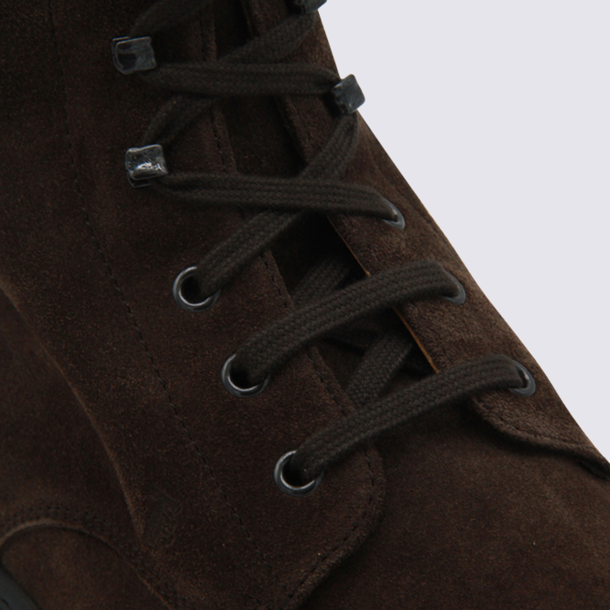 Tod's Suede Ankle Boots With Round Toe And Rubber Sole In Brown