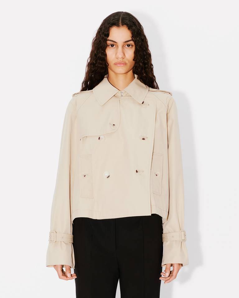 Kenzo Double-breasted Flared-sleeve Jacket In Nude