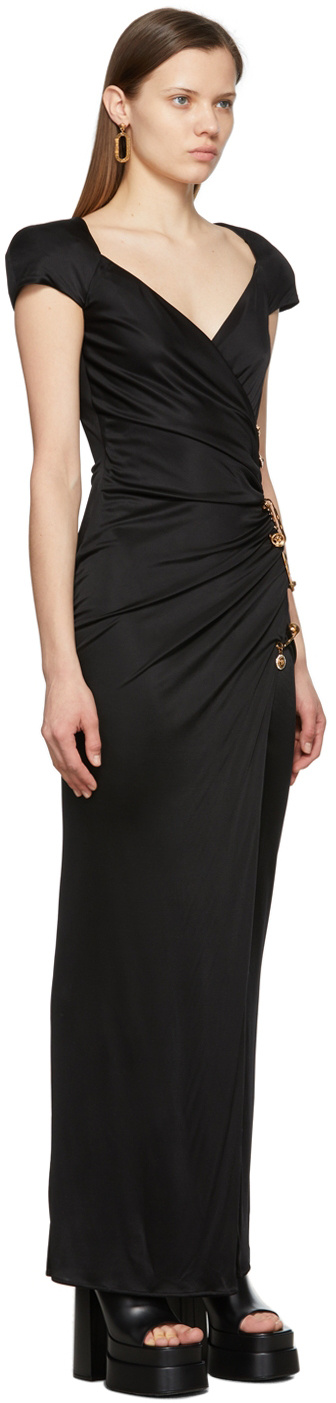 Versace Safety Pin Draped Fitted Dress