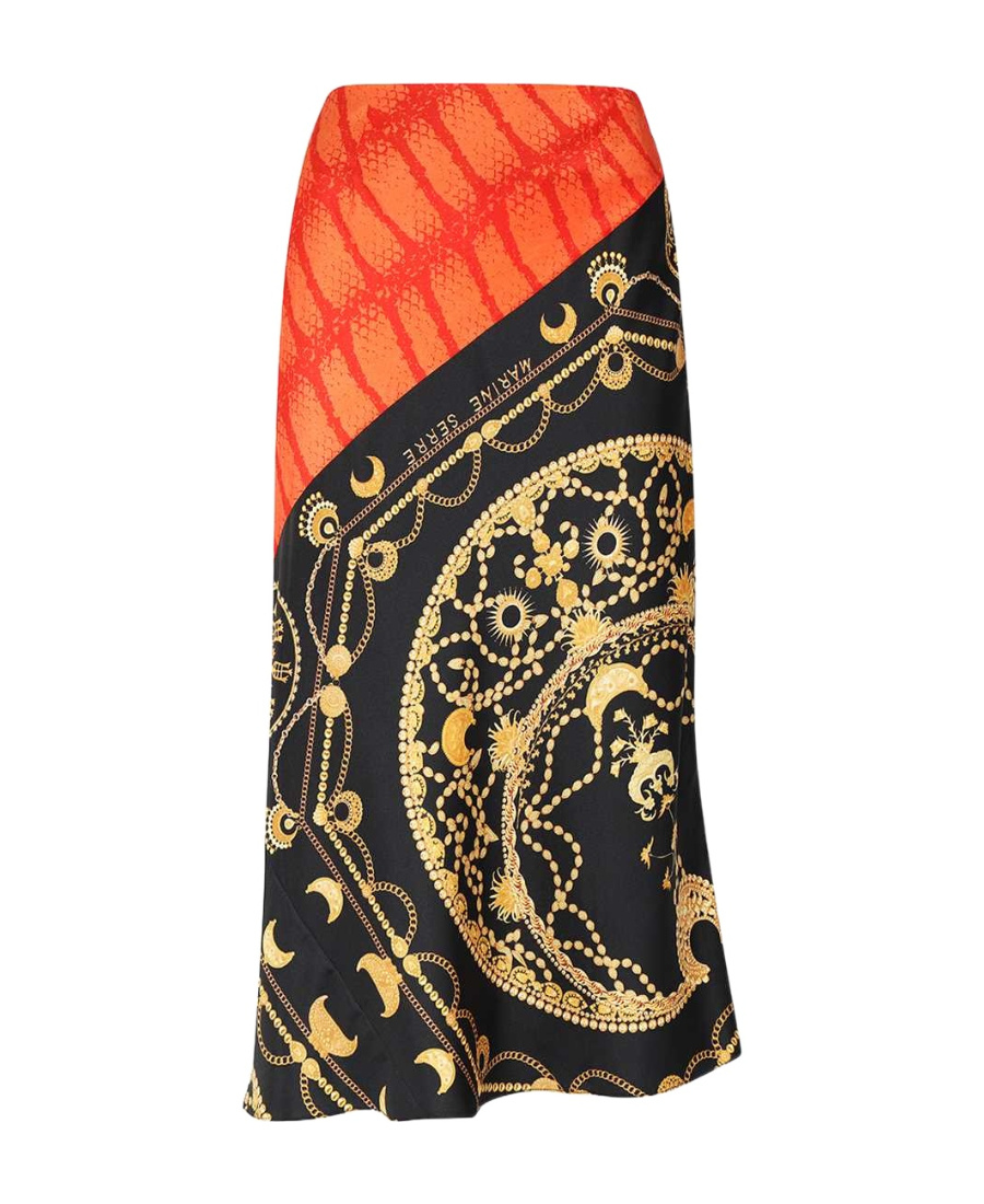 Marine Serre Mixed Regenerated Silk And Ornament Jewelry Skirt In Multicolor