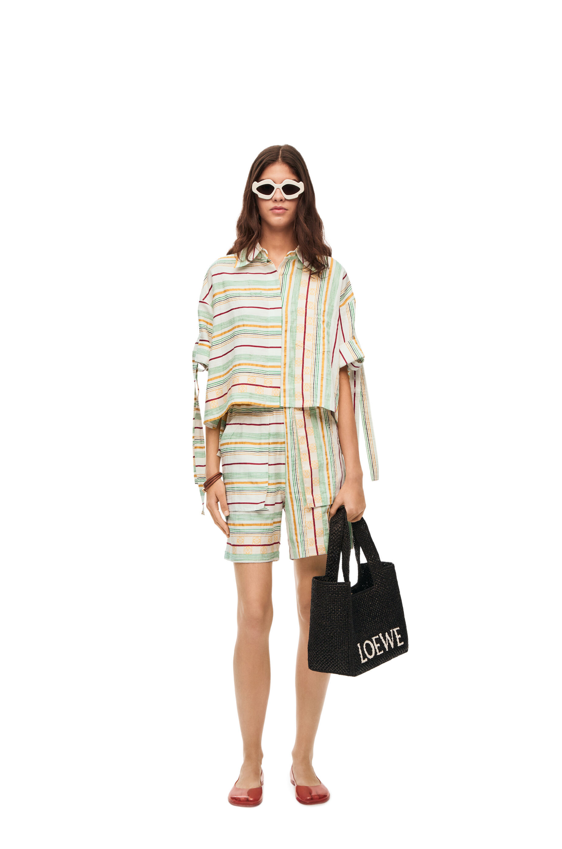 Loewe Striped Shorts In White