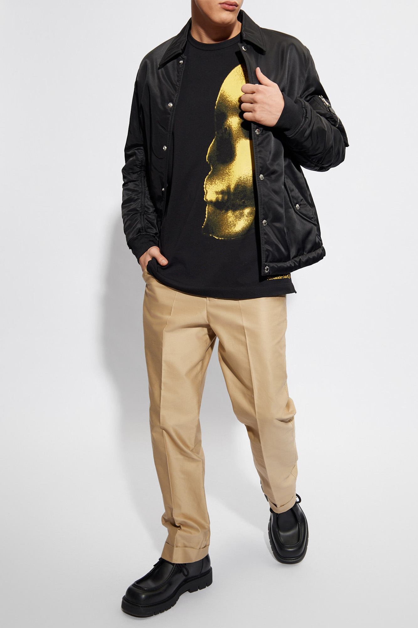 Alexander Mcqueen Skull-print Cotton T-shirt In Black
