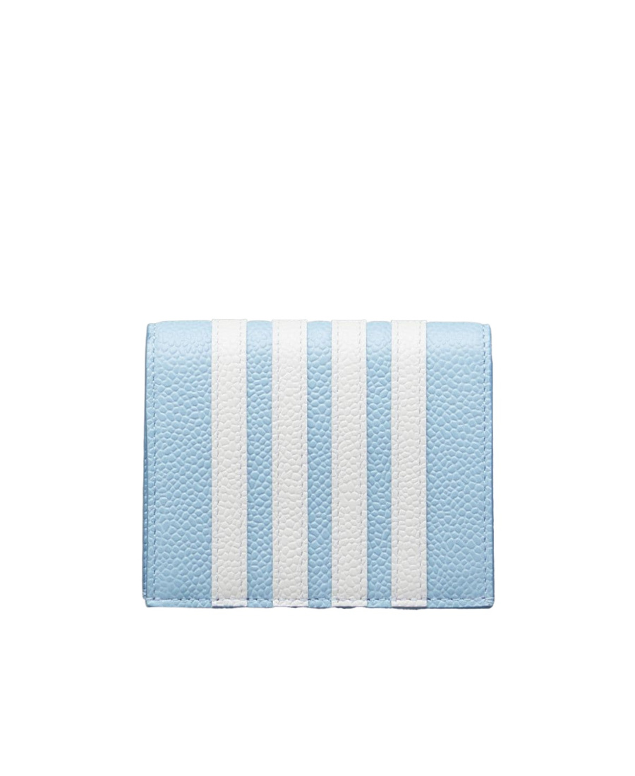 Thom Browne 4-bar Tripe Embellished Cardholder In Blue