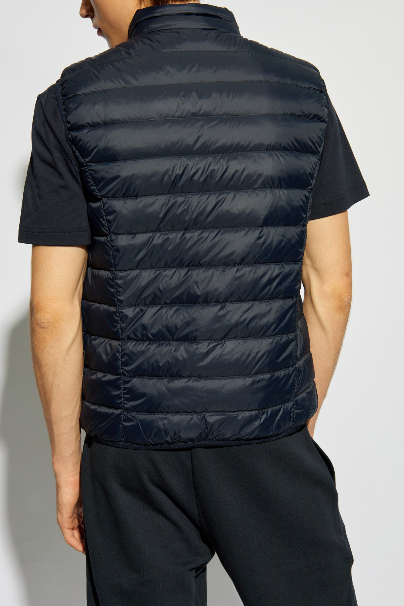 Ea7 Logo Down Vest In Black