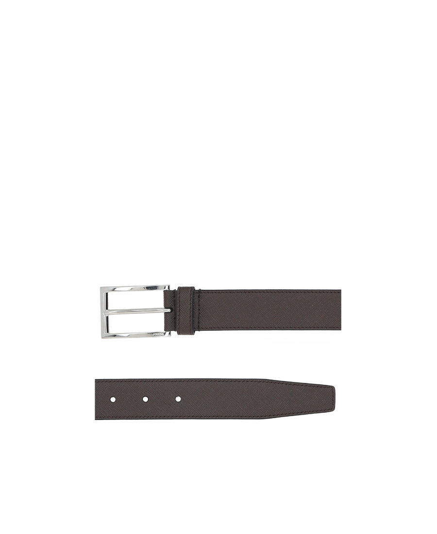 Prada Saffiano Leather Belt In Brown