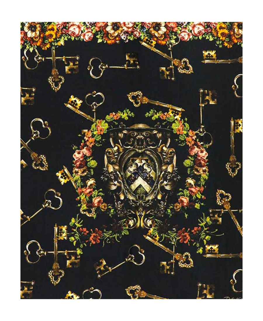 Dolce & Gabbana Silk Printed Scarf In Black