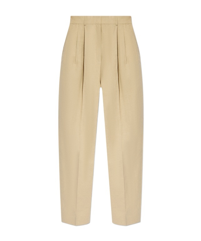 Totême Pleat-detail Tapered Trousers In Nude