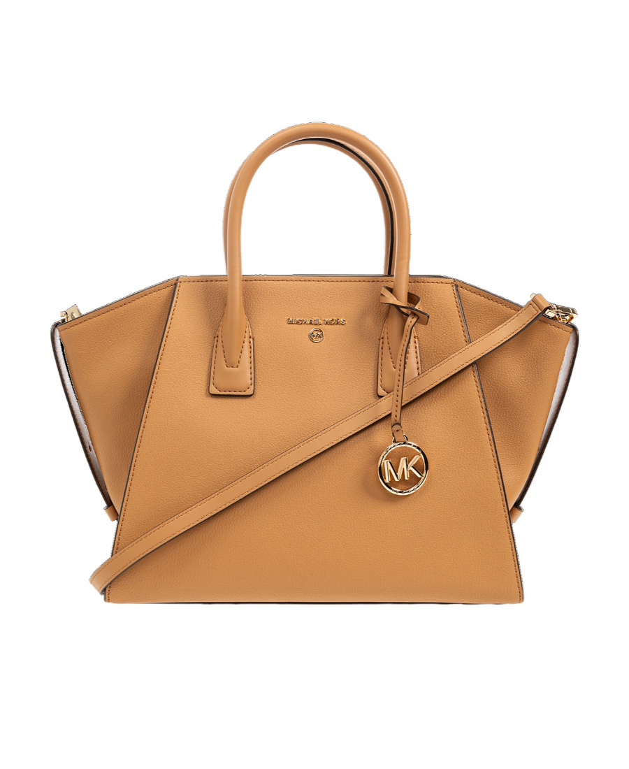 Michael Michael Kors Large Avril Logo-lettering Leather Tote Bag In Brown