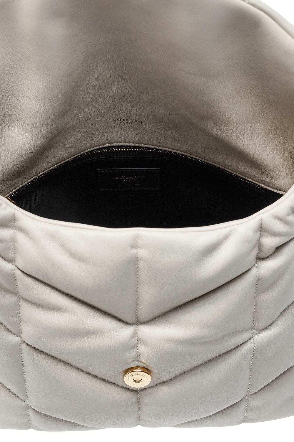 Saint Laurent Medium Loulou Puffer Shoulder Bag In White