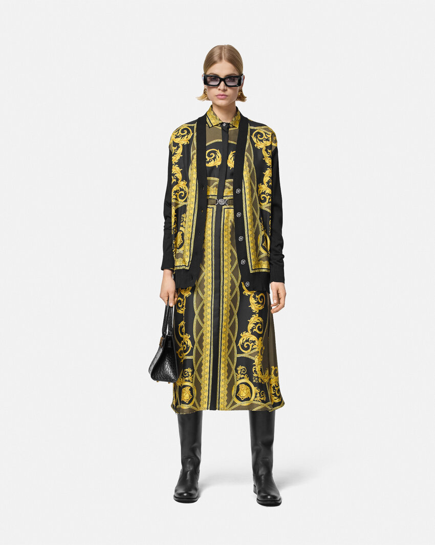 Versace Black La Coupe Des Dieux Cardigan In Black
