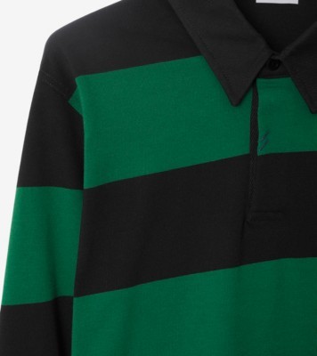 BURBERRY STRIPED LONG-SLEEVE POLO SHIRT