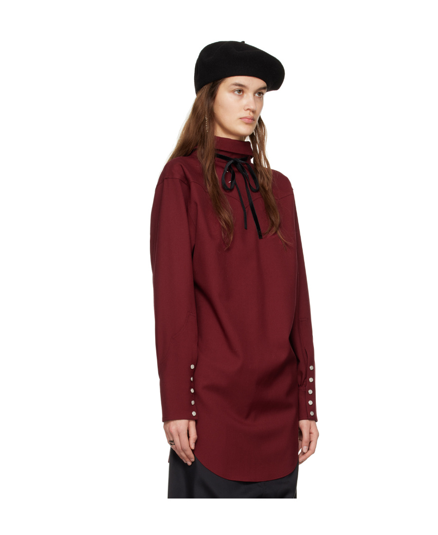 Maison Margiela Pendleton Reversible Wool Shirt In Brown