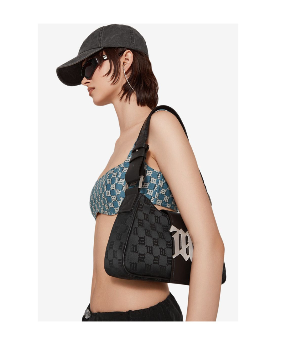 Misbhv Monogram-print Jacquard Bra Top In Nude