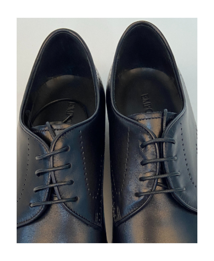 Emporio Armani Logo Business Dress Shoes In Black