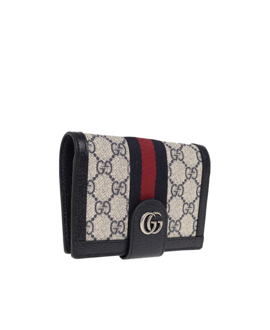 Shop Gucci Ophidia Foldover Wallet In Black