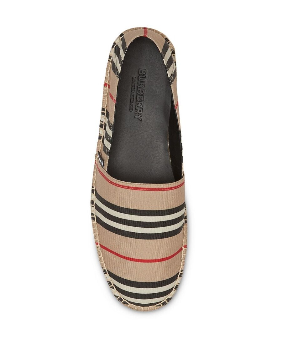 Burberry Icon Stripe Round-toe Espadrilles In Nude