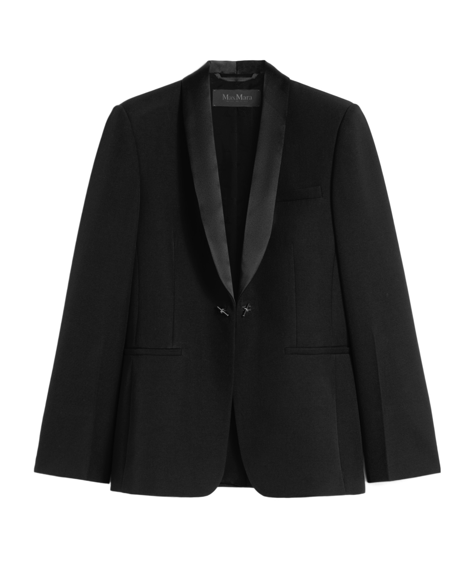 Max Mara Giselle Shawl-lapel Embellished Blazer In Black